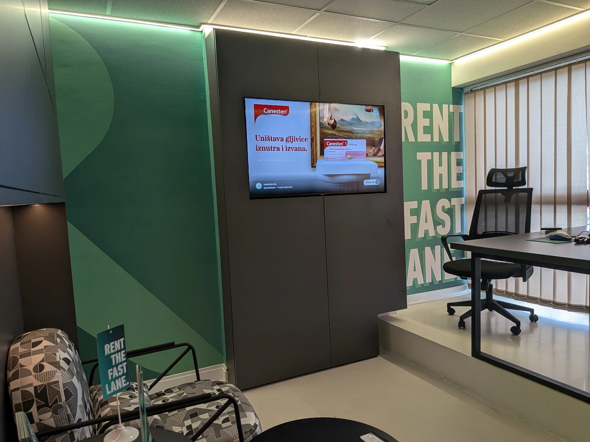 AR Rent a Car Sarajevo airport office customer lounge and reception area at Sarajevo Airport (SJJ)